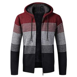 Outono inverno jaqueta homens morno cashmere casual lã zíper magro caber fleece casaco vestido knitwear masculino 210928