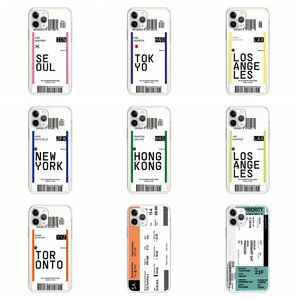 2021 Newest Hot-Selling Boarding Pass Design Soft Tpu Phone Cases For Iphone 12 6 7 8 X Xr 11 Pro Max Transparent Printing Logo Back Cover Shell