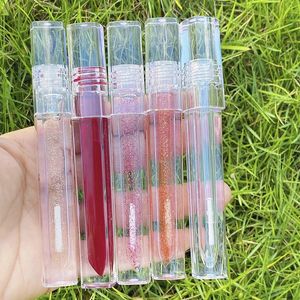 100 sztuk 3 ml Puste Clear Crystal Lip Gloss Brush Różdżki Różdżki Kwadratowe Przezroczyste Butelki Glosa Glazura Glazura Balm DIY Kontener