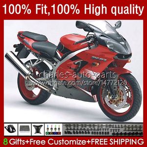 Carene per stampi a iniezione per KAWASAKI NINJA Stock rosso ZX 9R 900 CC ZX9 9 R 98-03 Kit carrozzeria 25No.24 ZX900 ZX9R 00 01 02 03 ZX-9R ZX-900 900CC 2000 2001 2002 2003 Carrozzerie OEM