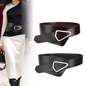 Belts Buckles Leather Wide Waist Cover Women's Decoration with Windbreaker Down Jacket Versatile Fashion Coat