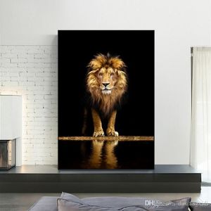 Wholesale african animals pictures for sale - Group buy With framed African Wild Lions Canvas Posters And Prints Animals Paintings on The Wall Art Decorative Pictures for Home Wall Decor