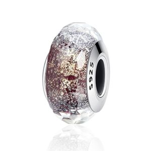 WOSTU Echt 925 Sterling Silber Funkelnde Murano Glas Perlen Fit Original Charm Armband Schmuck Weihnachten Geschenk FIZ061 Q0531