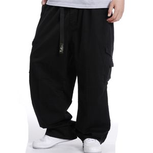 4 Colors Mens Pants Retro Elastic Waist Overalls Trousers Hip-hop Style Casual Sports Fashion