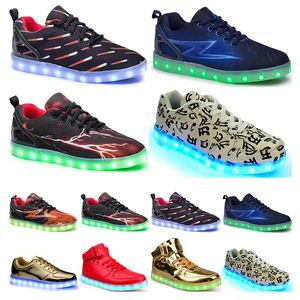 Casual luminous shoes mens womens big size 36-46 eur fashion Breathable comfortable black white green red pink bule orange two 73