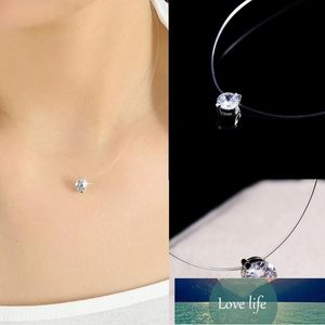 Choker Invisible Fish Line Crystal Necklace Pendants Neck Zircon Women Clavicle Chain Lady Feminino Collar Factory price expert design Quality Latest Style