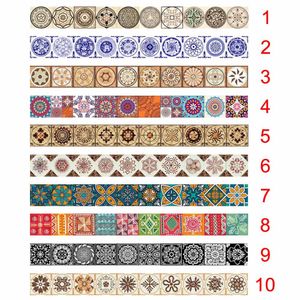 1 Roll High Quality Retro Tile Stickers Kitchen Waterproof Wall Stickers Bathroom Self Adhesive DIY Wall Decals @LS JY20 210308