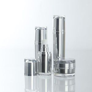 Garrafas de armazenamento frascos acrílico loção creme recipiente cosmético luxo cuidados com a pele frasco bomba perfume f184304s