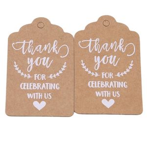 Greeting Cards 50Pcs/pack Vintage Style Love Thank You Invitation Tag Card Kraft Paper Gift Wedding Party Decoration