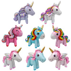 3D Pony Birthday Party Balloon Decorative Wedding Baby Shower Rainbow Cartoon Balloons Supplies