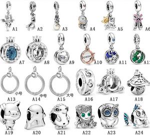 Designer-Schmuck 925-Silber-Armband-Charm-Korn passend für Pandora-Armbänder mit Igel-Motiv, niedliche Baum-Eule, Schiebe-Armbänder, Perlen im europäischen Stil, Charms mit Perlen aus Murano