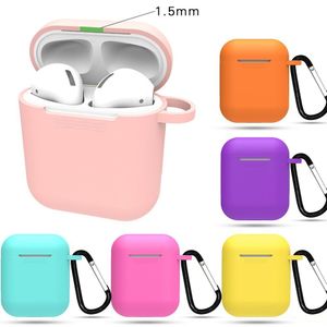 coloful 에어 포드 사과 이어폰에 대 한 실리콘 파우치 Airpods Pro 세트 보호기 커버 피부 무선 금속 버클