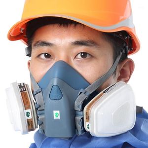 전술 후드 7502 산업 먼지 마스크 3200 스프레이 페인트 가스 안전 작업 호흡기 WTH 필터 1