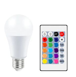 E27 Smart Control Lamp Led RGB Light Dimmable 5W 10W 15W RGBW Led Lamp Colorful Changing Bulb Led Lampada RGBW White Decor Home