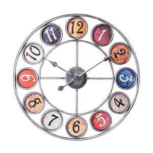 Настенные часы Прибытие 60см Ретро Стиль Часы Бытовая Спальня Железное искусство Домой Декор - Феррис колесо-1 Винтажное серебро