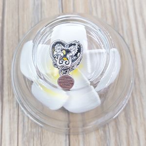 Kit per la creazione di gioielli in argento sterling 925 Pandora Cavallucci marini Charms a cuore Bracciale con stringhe fai-da-te da scolpito per collana da uomo con perline piatte regalo di compleanno 798949C00