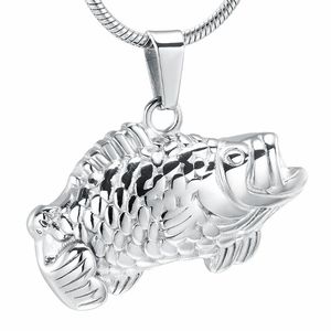 Collane del pendente KSJ10924 Gioielli di cremazione dell'animale domestico - collana dell'amante del pesce acciaio, oro, rosa e nero medaglione urna con vite tenendo ceneri kee