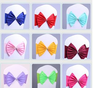 Elastic Organza Chair Covers Sashes Band Wedding Bow Tie Backs Props Bowknot Spandex Chairs Sash Buckles Cover Back Hostel Trim