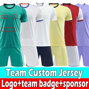 Custom Elke Team Soccer Jerseys RM Inter AC UK Blue Moon Lilywhties Aangepaste Logo Badge en Sponsor Persoonlijke naam en nummer Voetbal Sets Matching Socks