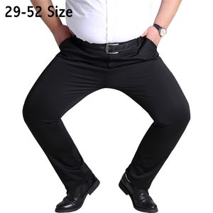 Men's Black Business Casual Pants Plus Size 48 50 52 Brand Solid Color Work Trousers Male Elasticity All-match Overalls 210715