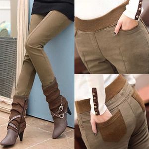 Taglie forti S-4XL Pantaloni a matita da donna a vita alta Skinny Nero Velluto spesso Leggings invernali caldi Jeggings Legins Feminina Pantaloni 211115