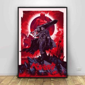 Plakat Berserk Japonia Anime Art Silk Plakaty Dekoracje ścienne Drukuje Quadro Cuadros H1110