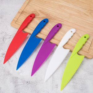 Bricolage couteau de cuisine pour enfants couteau de sécurité gâteau outils laitue couteau à salade dentelé en plastique Cutter trancheuse gâteau pain