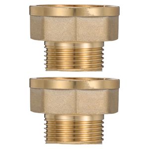 2pcs Threaded Brass Quick Connector Home Improvement Plumbing Pipe Hoses Connection Fitting Car Wash Pipe Quick Connect Joint