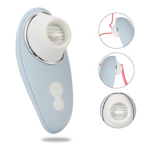 massaggiatore giocattolo del sesso Articoli per massaggi Massaggio con ventosa per capezzoli Vibratore Giocattoli sexy per donne Stimolatore del clitoride 12 Frequenze Lingua Leccata orale