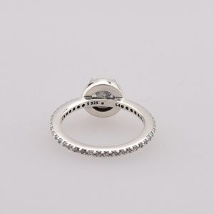 Pierścienie zespołu Prawdziwe s Silver CZ Diamond Pierścionek z oryginalnym pudełkiem Zestaw Fit Pandora Styl Biżuteria Ślubna Biżuteria Zegniowa Dla Kobiet Dziewczyn