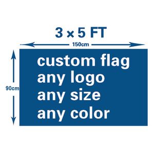 Anpassad flagg premium kvalitet gratis fedex kostnadsdesign 100d polyester 150x90 cm sport reklamklubb logotyp digital tryck banner