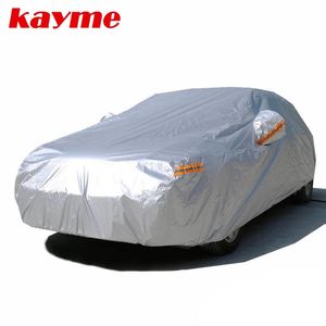 Kayme 210T Waterproof Full Car Covers Outdoor sun uv protection, dust rain snow protective, Universal Fit suv sedan hatchback