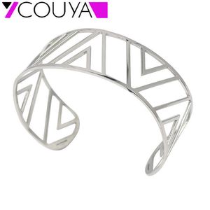 Summer Fashion Silver Color Italian Armlet Bracelets & Bangles 316l Stainless Steel Arm Hand Cuff Bangle for Women Girls Q0717