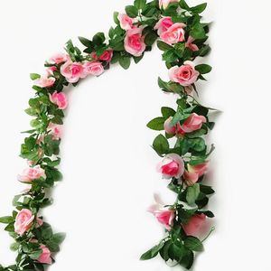 Wholesale silk garlands for sale - Group buy Decorative Flowers Wreaths X Artificial Silk Fake Flower Garland Rose Vine heads Ivy Foliage Green Leaves Plants Wedding Party Decor