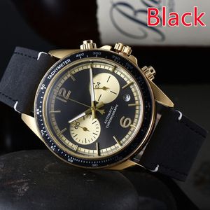 2023 high quality Men Luxury Watches Six stitches series All the dials work Mens quartz Watch European Top Luxury brand Leather belt chronograph clock Fashion Round