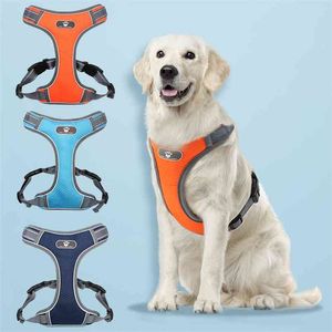 Medium Big Large Pet Dogs Harness No Pull Adjustable Breathable Waterproof Dog Vest Harness for Outdoor Safety Walking Running 210729
