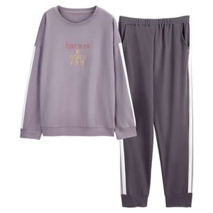 Casual Sleepwear Cotton Big Size Women Pajamas M L XL 3XL 4XL 5XL Cotton Pajama Set Sporty Style Plus Size Cotton Home Suits 210928