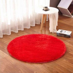 Ruldgee Fluffy Round Alfombra for Living Room Faux Fur Carpet Kids Bedroom Plush Shaggy Computer Chair Upholstery Area Rug Mats