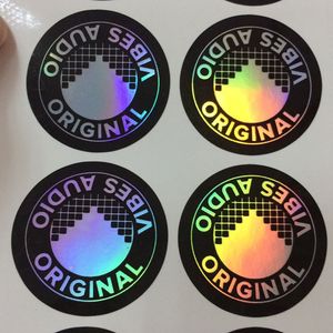 Cercle sur mesure Stickers holographiques Étiquettes Rainbow Couleur Logo Étanche Cadeau Bouteille de joint d étanchéité peut emballer des étiquettes toutes formes de taille disponibles
