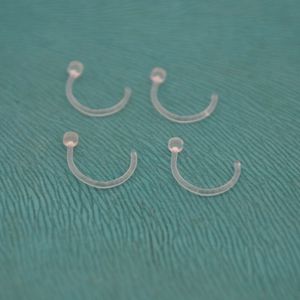 Hengke Open Clear Nose Studs Ringar Transparenta Retainers Hide Piercing Flexibel Bioflex 20 Gauge Populära Mode Kropps Smycken