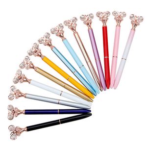 Diamond Butterfly Ballpoint Pen Bullet Type 1.0 Fashion Pens Office Stationery Creative Advertising 12 Colors