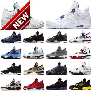 2020 Red Metallic 4s Basketball Shoes For Men High Quality Sneakers 4 Trainers Orange Green Purple White Rasta Man Sport Shoes Us 7 -13