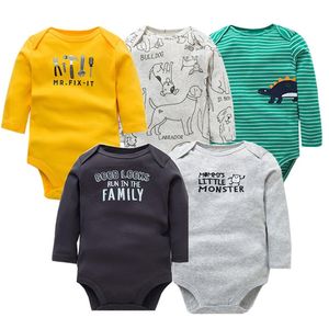 Spring Autumn Cotton Baby Rompers Toddler Jumpsuit Long Sleeved Newborn Baby Girl Boy Clothe Cartoon Infant Baby Clothing 210312