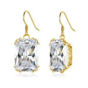 14k ouro dangling brincos de diamante para mulheres brincos de prata 925 forma quadrada engajamento de casamento gemstone fina jóias 2020