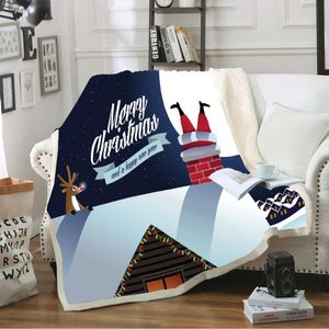 Christmas 3D Printed Fleece Blanket for Beds Thick Quilt Fashion Bedspread Sherpa Throw Blanket Adults Kids