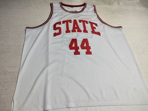 Özel ACC Basketbol Forması # 44 David Thompson NC State Wolfpack NCAA Koleji Retro Klasik Formalar S-5XL Beyaz Kırmızı