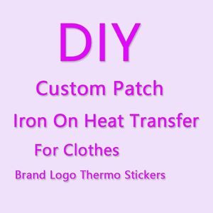 DIY Anpassad järn på broderi Sewing Patches Värmeöverföring Papper Märke Logo Thermo Chenille Klistermärke Skicka din design
