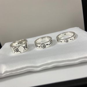 Nueva Joyería Ghost Double GS925 Sterling Silver Skull Ring Old Ring para hombres y mujeres