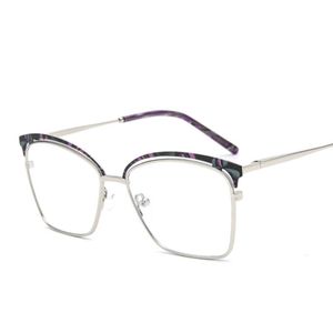 ファッションサングラスフレーム80247スクエアメタルメガネフレームメン女性光学コンピューター眼鏡