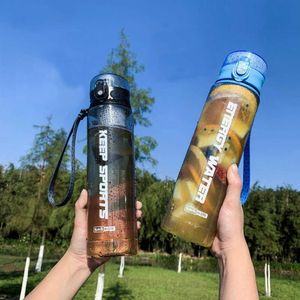 Outdoor Large-capacity Sports Cup Plastic Water Bottle Mountaineering Riding Special Bottle With Filter Tea Botellas Para Agua Y0915